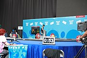 Deutsch: Gewichtheben bei den Olympischen Jugendspielen 2018; Tag 1, 7. Oktober 2018; Jungen 56 kg English: Weightlifting at the 2018 Summer Youth Olympics at 7 October 2018 – Boys' 56 kg