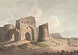 West Gate of Firozabad (present Feroz Shah Kotla), painted in 1802.