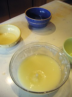 <span class="mw-page-title-main">Whey</span> Liquid remaining after milk has been curdled and strained