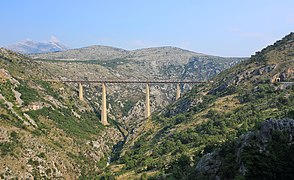 The Mala Rijeka railway viaduct in Montenegro