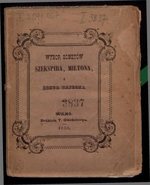 File:Wybór sonetów Szekspira, Miltona i lorda Bajrona.pdf