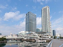 Yokohama Dia Building is one of the largest office buildings in the area. Yokohama dia building.jpg