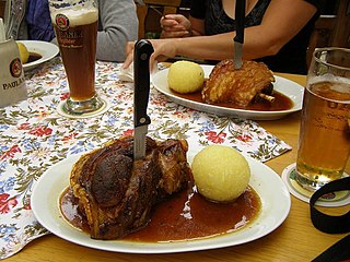 <i>Schweinshaxe</i> German roasted pork dish