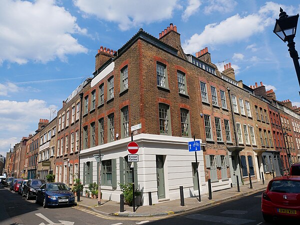 The 18th-century house at 15 Fournier Street, a Grade II listed structure in Spitalfields