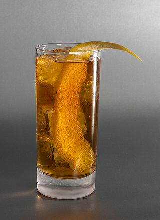 <span class="mw-page-title-main">Horse's neck</span> American cocktail made with brandy and ginger ale
