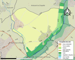 Kolorowa mapa przedstawiająca zagospodarowanie terenu.