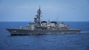 180615-N-ZL062-0086 The Takanami-class destroyer JS Suzunami (DD-114) sails in formation during exercise Malabar 2018. Malabar 2018 is the 22nd rendition of the exercise and the first time is has bee (41981992765).jpg