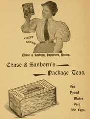 In this advertisement from 1897, Chase & Sanborn, a Boston company that claims to be the first to can coffee, also dealt in imported tea, here a packaged tea from Formosa is shown