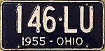 Placa de matrícula de Ohio de 1955.jpg