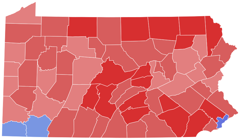 File:1982 United States Senate election in Pennsylvania results map by county.svg