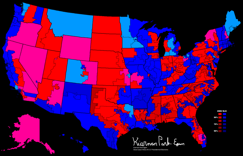 File:1992 Presidential Election, Results by Congressional District.png