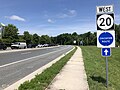 File:2022-07-08 12 09 07 View west along Delaware State Route 20 (Zion Church Road) at Delaware State Route 54 (Lighthouse Road) in Keenwik Sound, Sussex County, Delaware.jpg