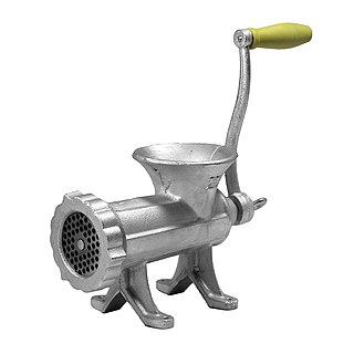 <span class="mw-page-title-main">Meat grinder</span> Kitchen appliance
