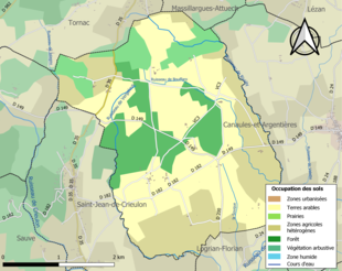 Mappa a colori che mostra l'uso del suolo.