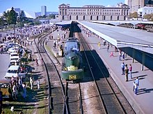 520 class steam locomotive Sir Malcolm Barclay-Harvey at Adelaide station on 21 May 1978