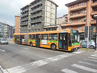 An ASF Autolinee city bus in the city of Como. ASF Autolinee bus in the city of Como.jpg