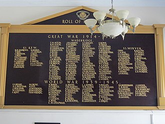 Roll of Honour in the town hall A War Memorial in the Town Hall, Wadebridge (geograph 3496983).jpg