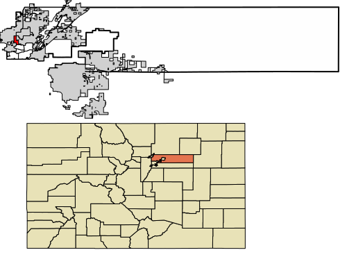 Location of the City of Federal Heights in Adams County, Colorado.