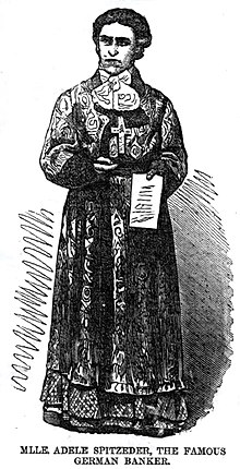 Sketch of Spitzeder in the 15 March 1873 issue of Harper's Weekly