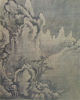 Ahn Gyeon, Late Winter (만동), ink on silk, 15th century. Korea.