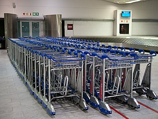 Baggage carts at Cape Town International Airport, South Africa