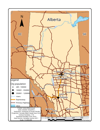 Alberta xəritədə