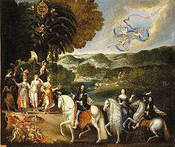 A pireneusi béke allegóriája Claude Deruet festménye, Versailles-i kastély.