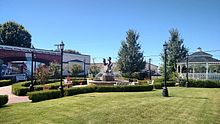 Downtown park, gazebo and fountain in Alma Alma, AR 013.jpg