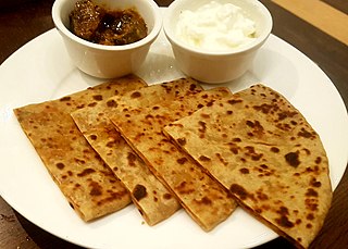 <span class="mw-page-title-main">Aloo paratha</span> Bread dish from South Asia