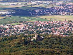 Alsbach Castle, view from Melibokus (Alsbach-Hähnlein)