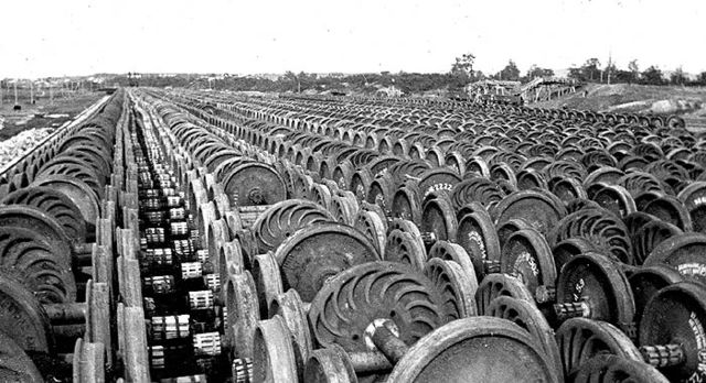 Stockpiled wheelsets in Siberia