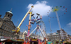 Fun Fair at the Dam in front of the Royal Palace, Amsterdam, The Netherlands