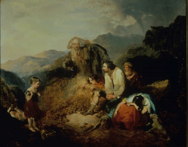 An Irish Peasant Family Discovering the Blight of their Store by Cork artist Daniel MacDonald, c. 1847