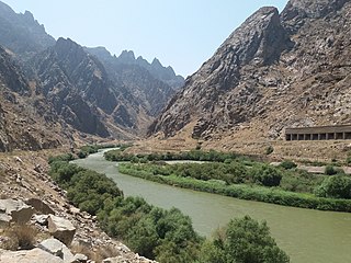 Aras river at Nurduz, the border post between Iran and Armenia