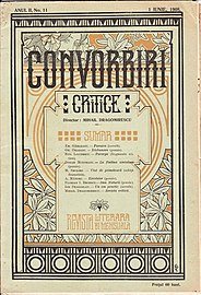 Copertă a revistei Convorbiri Critice (1908)
