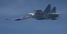 Astra BVRAAM fired from IAF Su-30MKI Astra BVRAAM successfully test fired from Su-30MKI off the Odisha coast on September 17, 2019.jpg