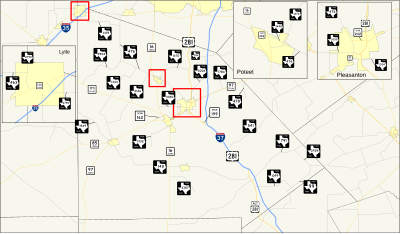 מפת הדרכים של מחוז Atascosa. Svg