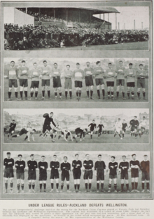 Barber in the Wellington side v Auckland at Victoria Park in 1912. Auckland v Wellington, 1912 at Victoria Park.png