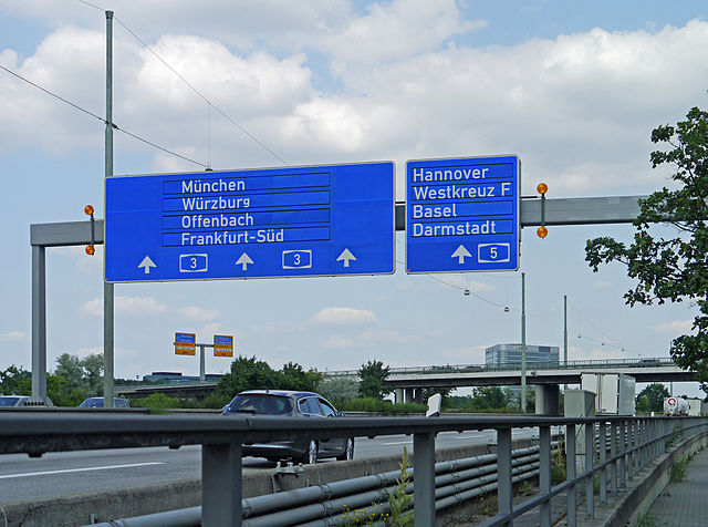 Overhead signage on A 3