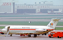 A TAROM BAC 1-11 at London Heathrow Airport in 1971.