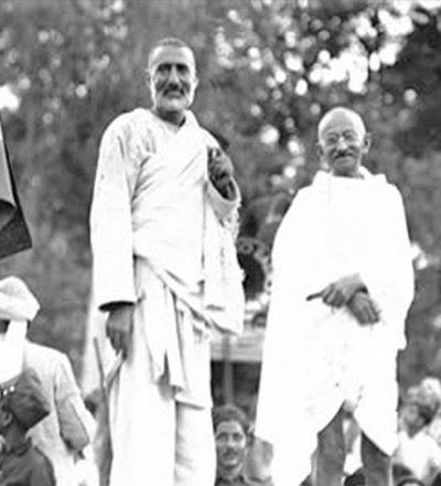 Khudai Khidmatgar leader Khan Abdul Ghaffar Khan and Mahatma Gandhi, both belonging to the Indian National Congress, strongly opposed the partition of