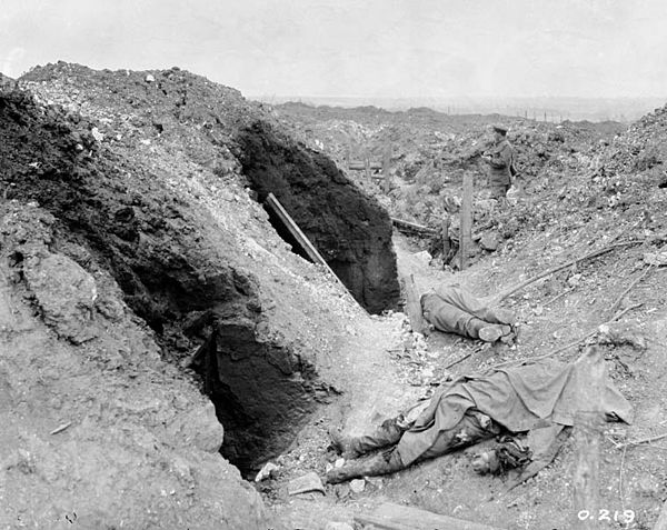 German trenches demolished by artillery
