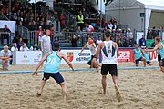 Deutsch: Beachhandball Europameisterschaften 2019 (Beach handball Euro); Tag 6: 7. Juli 2019 – Männerfinale, Dänemark-Norwegen 2:0 (25:18, 19:16) English: Beach handball Euro; Day 6: 7 July 2019 – Men's Final – Denmark-Norway 2:0 (25:18, 19:16)