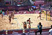 Deutsch: Beachhandball bei den Olympischen Jugendspielen 2018; Tag 4, 10. Oktober 2018; Mädchen, Vorrunde, Gruppe A - Ungarn-Chinese Taipei (Taiwan) 2:0 English: Beach handball at the 2018 Summer Youth Olympics at 10 October 2018 – Girls Preliminary Round Group A‎ – Hungary-Chinese Taipei 2:0