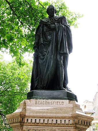 Statue of Disraeli in Parliament Square, London
