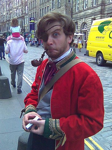 Comedian Thom Tuck leafletting in 2008
