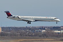 An Endeavor Air CRJ-900 arriving to John F. Kennedy International Airport