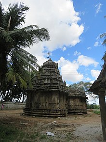 Brahmeshvara Temple compound overlooking the lake in distance. Brahmeshvara Temple, Kikkeri (79).jpg