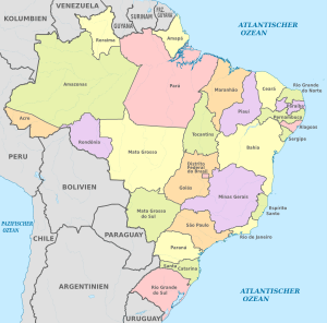 Brazil, administrative divisions (states) - de - colored.svg