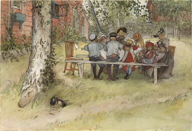 Morgenmad under den store birk, 1896 Frukost under stora björken
